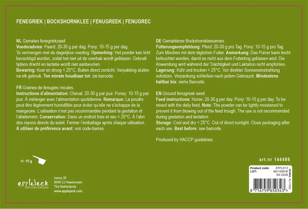 Epplejeck Fenegriekzaad 1 kg
