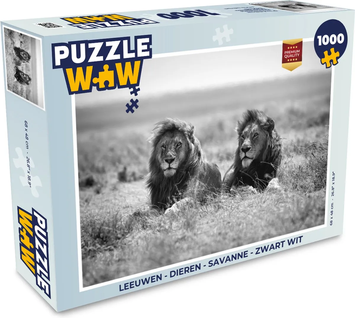 PuzzleWow Leeuwen Savanne Legpuzzel 1000 Stuks - Multicolor