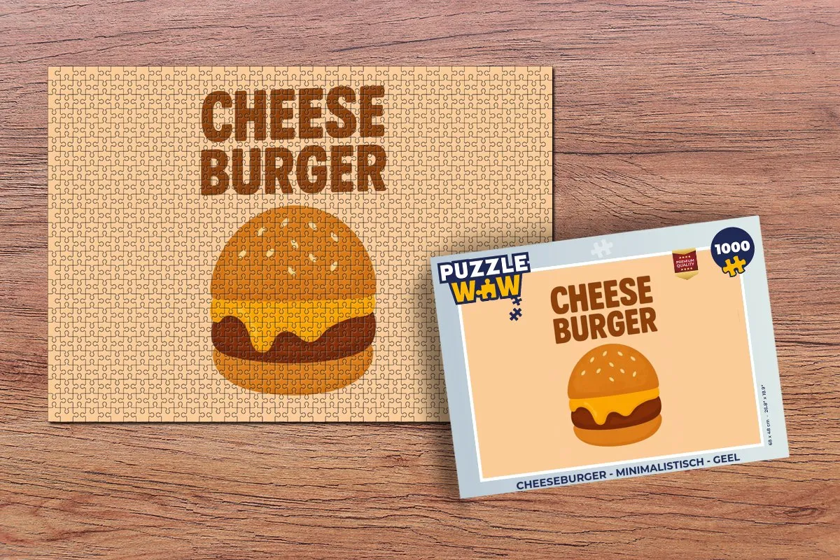 PuzzleWow Cheeseburger Legpuzzel 1000 Stuks - Geel