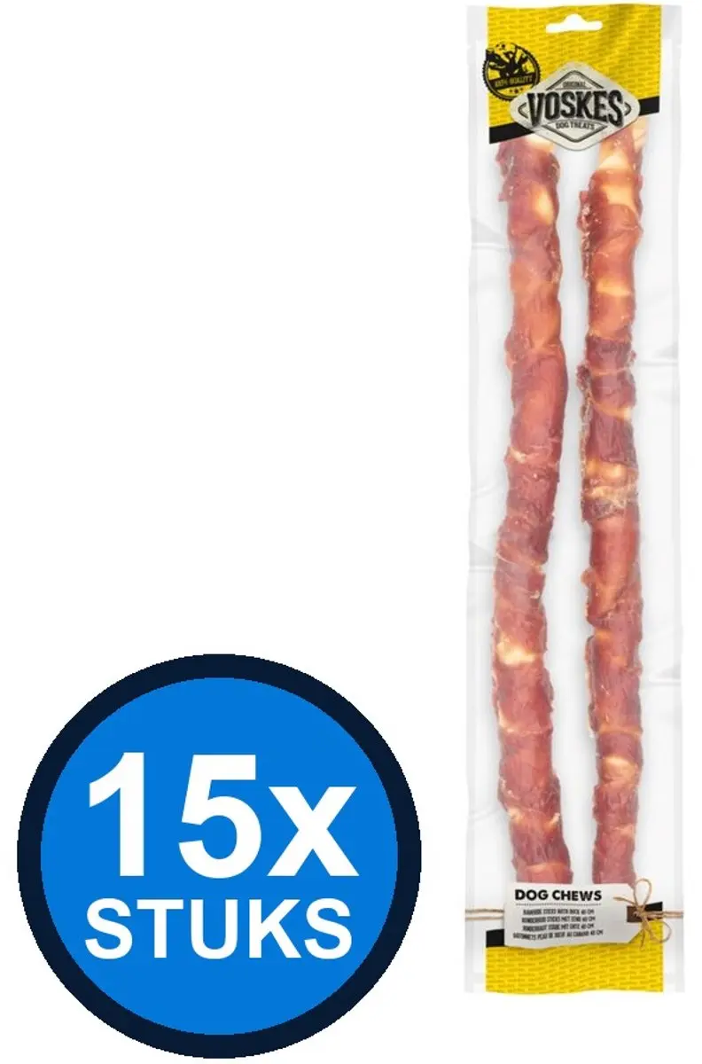 15x Voskes Runderhuid Sticks Rund & Kip