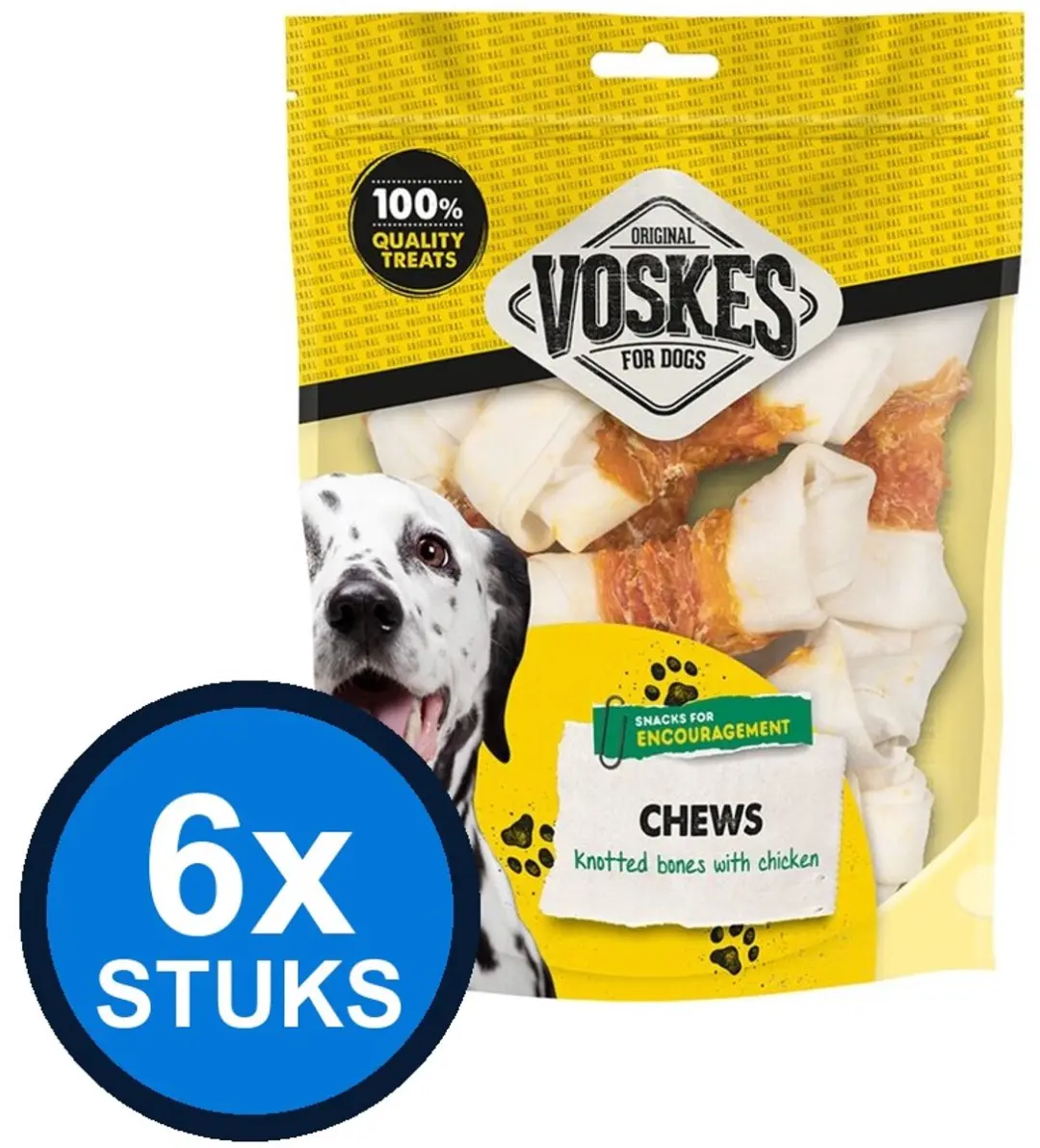 6x Voskes Blanke Kauwkluiven Mix met Kip