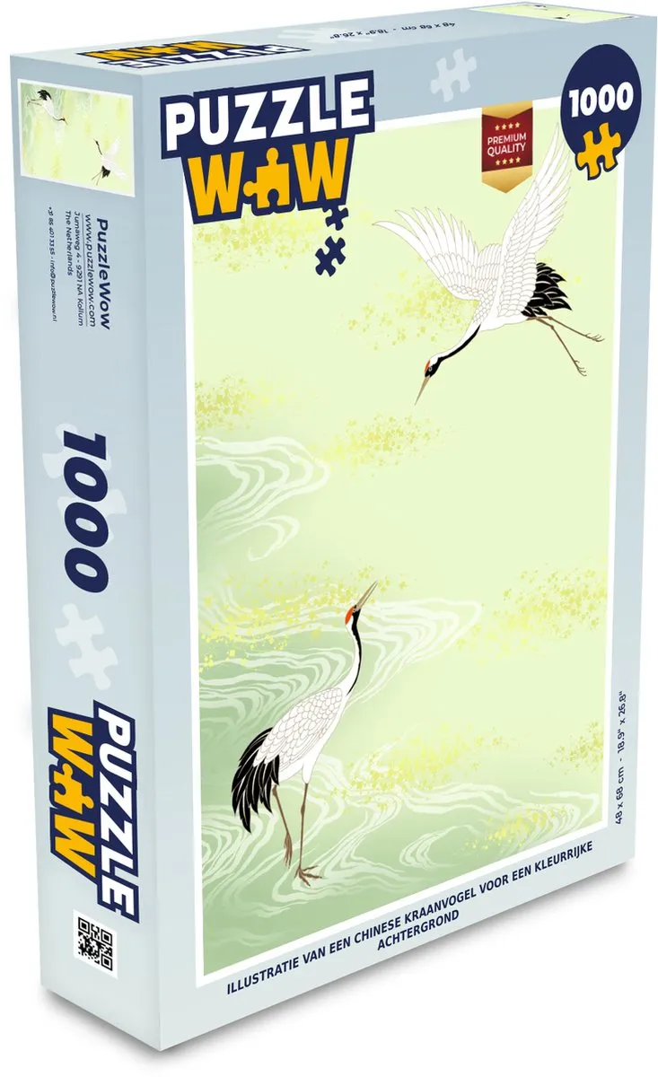 PuzzleWow Legpuzzel Chinese Kraanvogel 1000 Stuks