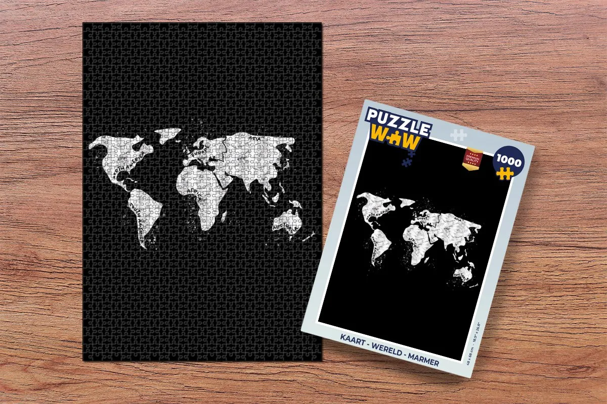 PuzzleWow Wereld Marmerprint Legpuzzel 1000 Stuks