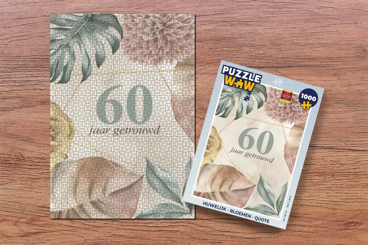 PuzzleWow 60 Jaar Getrouwd Legpuzzel 1000 Stuks - Multicolor