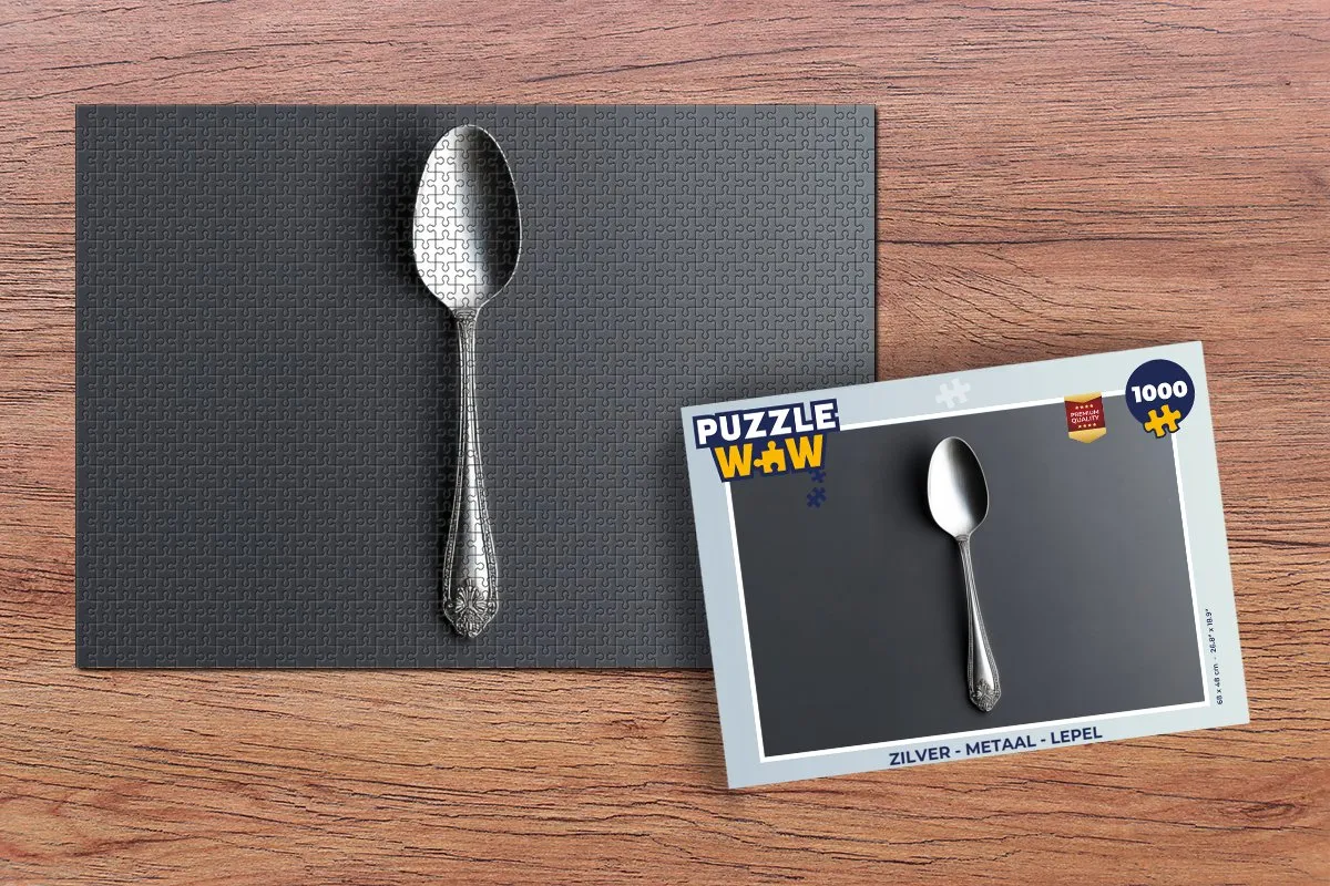 PuzzleWow Lepel Puzzel 1000 Stuks - Zilver