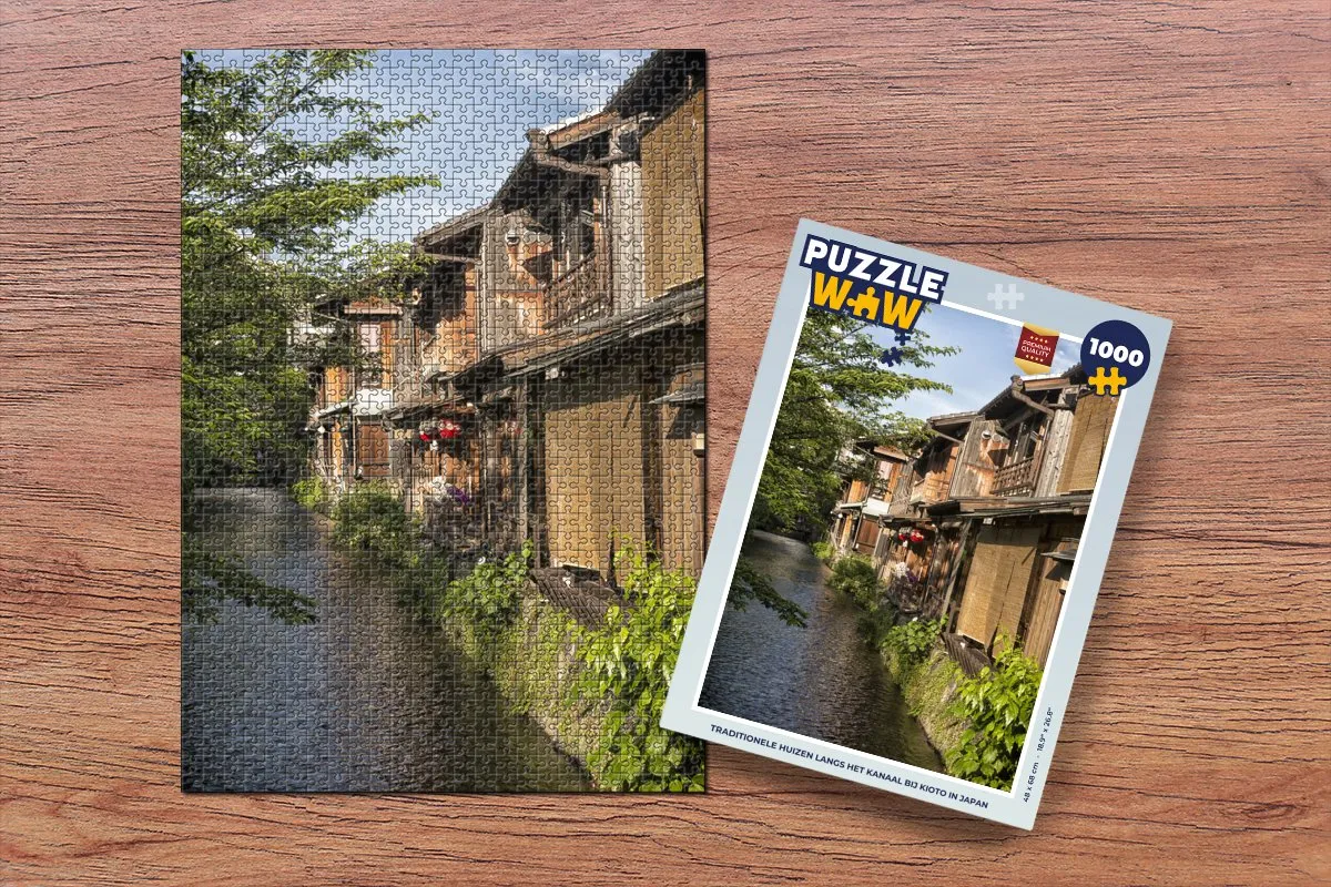 PuzzleWow Legpuzzel Traditionele Huizen Kioto 1000 Stuks - Multicolor