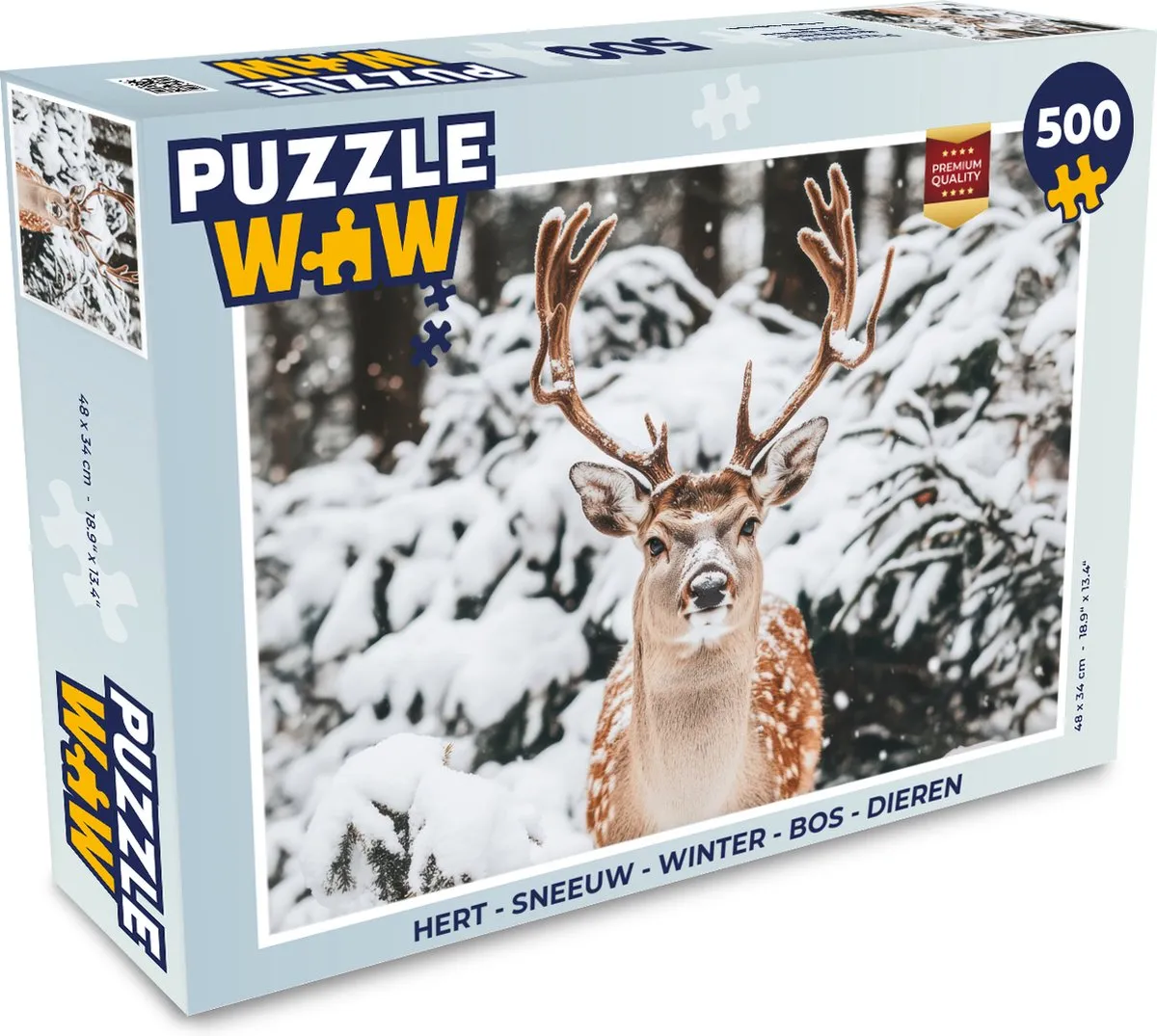 PuzzleWow Hert Sneeuw Legpuzzel 500 Stuks