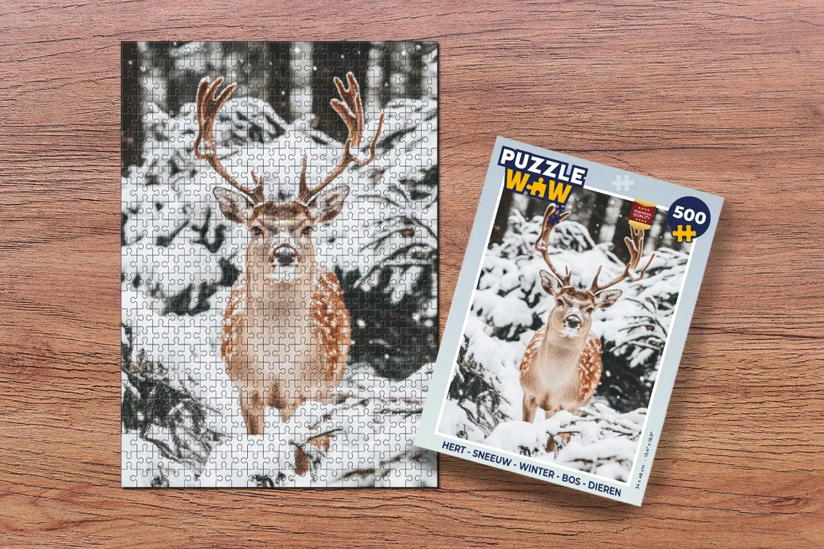 PuzzleWow Hert Sneeuw Legpuzzel 500 Stuks