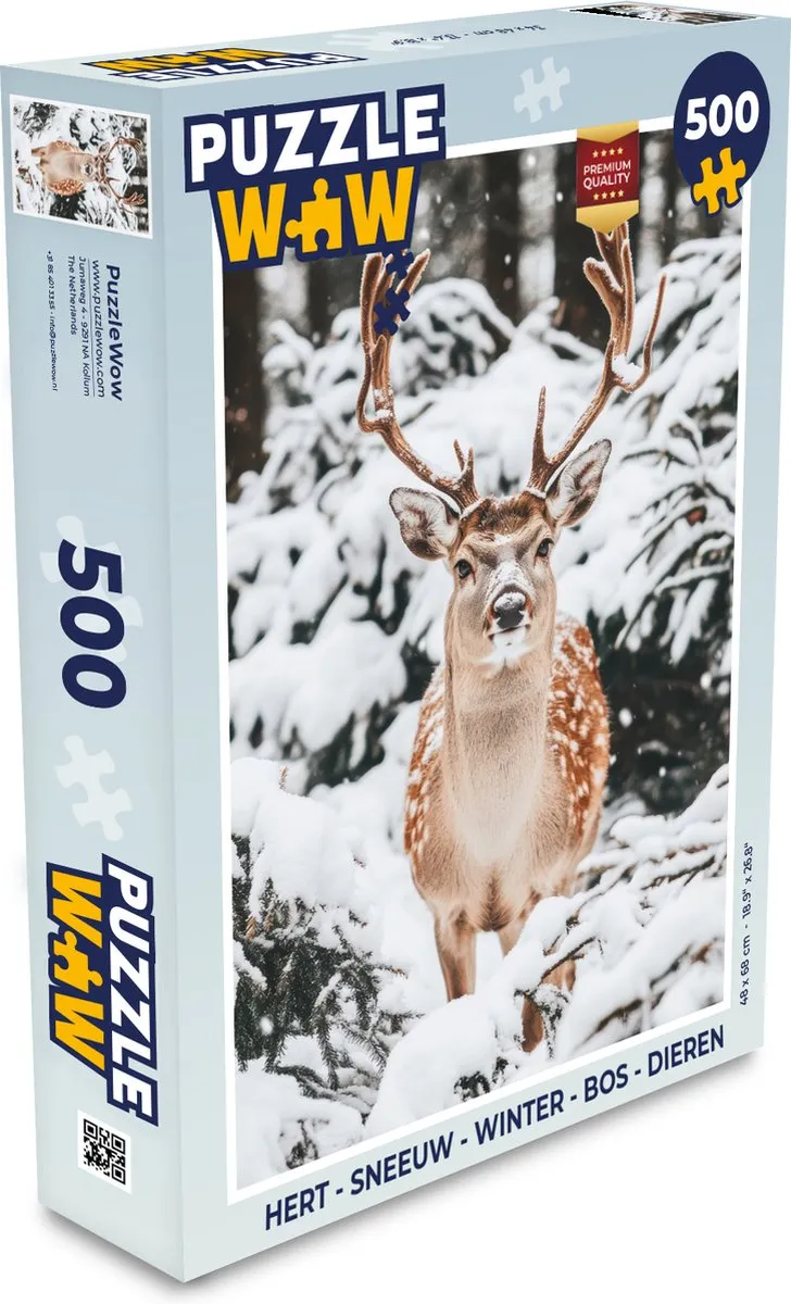 PuzzleWow Hert Sneeuw Legpuzzel 500 Stuks
