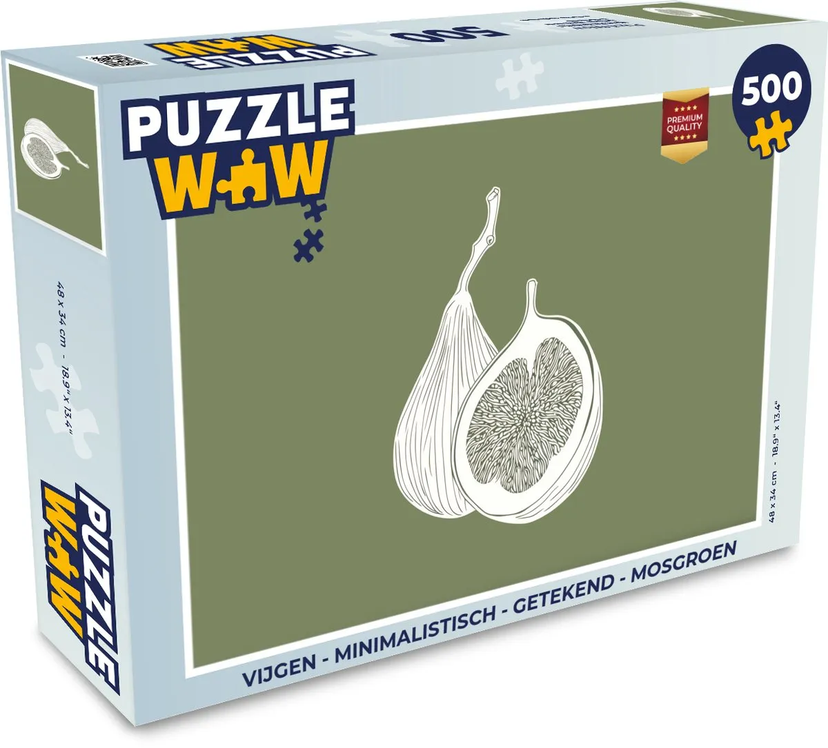 PuzzleWow Vijgen Legpuzzel 500 Stuks - Mosgroen