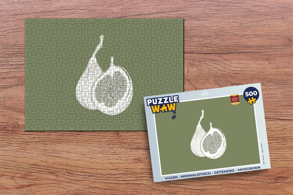 PuzzleWow Vijgen Legpuzzel 500 Stuks - Mosgroen