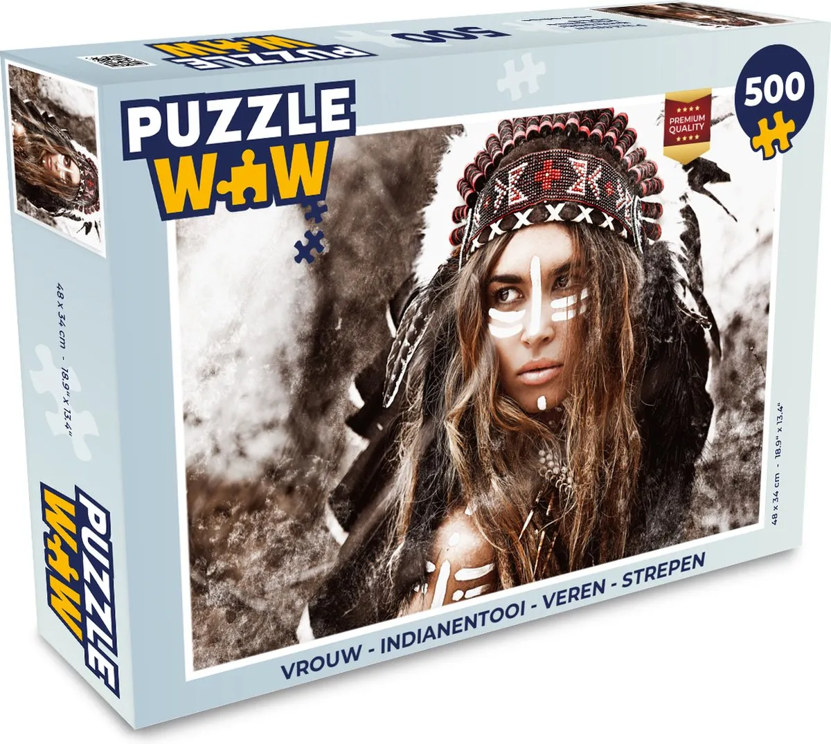 PuzzleWow Indianentooi Legpuzzel 500 Stuks - Multicolor