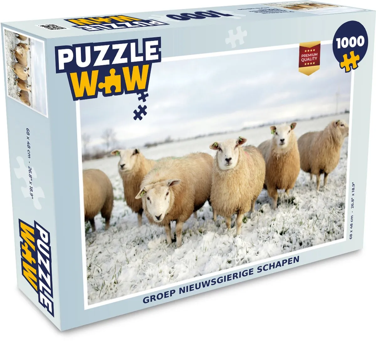 PuzzleWow Groep Nieuwsgierige Schapen Legpuzzel 1000 Stuks - Multicolor
