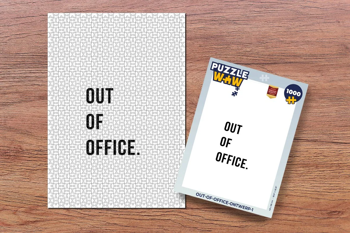 PuzzleWow Quotes Out of Office Legpuzzel 1000 Stuks - Wit