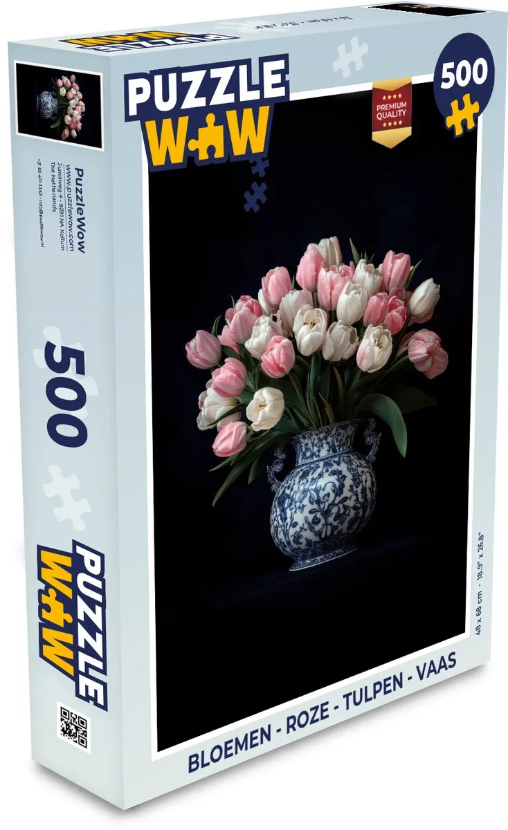 PuzzleWow Bloemen Roze Legpuzzel 500 Stuks