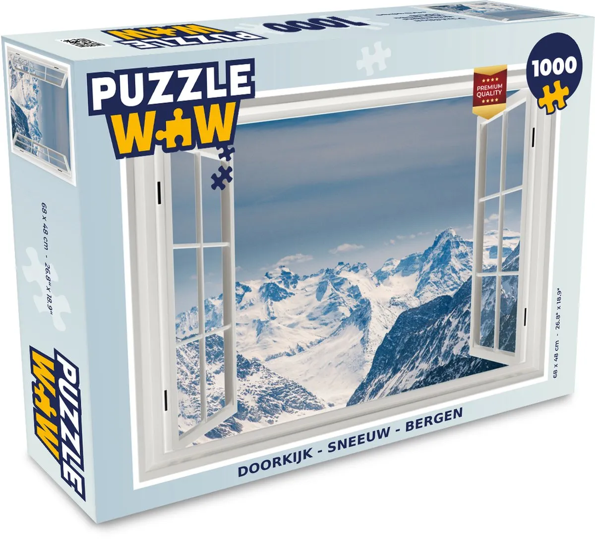PuzzleWow Doorkijk Sneeuw Bergen Legpuzzel 1000 Stuks