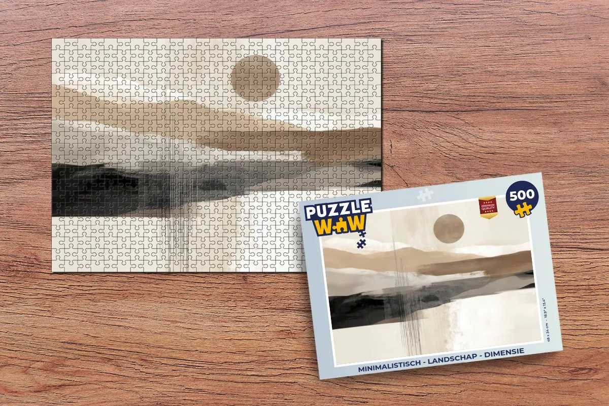 PuzzleWow Minimalistisch Landschap Legpuzzel 500 Stuks - 8721406858676