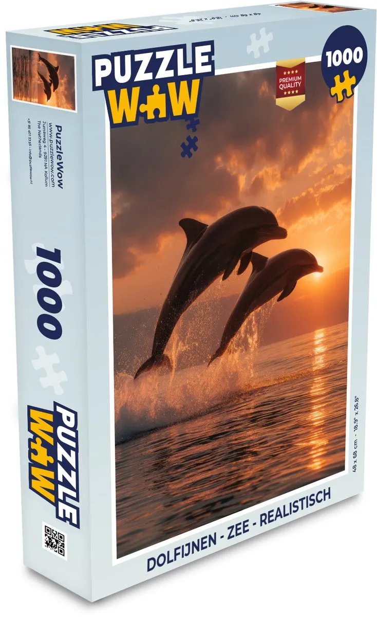 PuzzleWow Dolfijnen Zee Realistische Puzzel 1000 Stuks