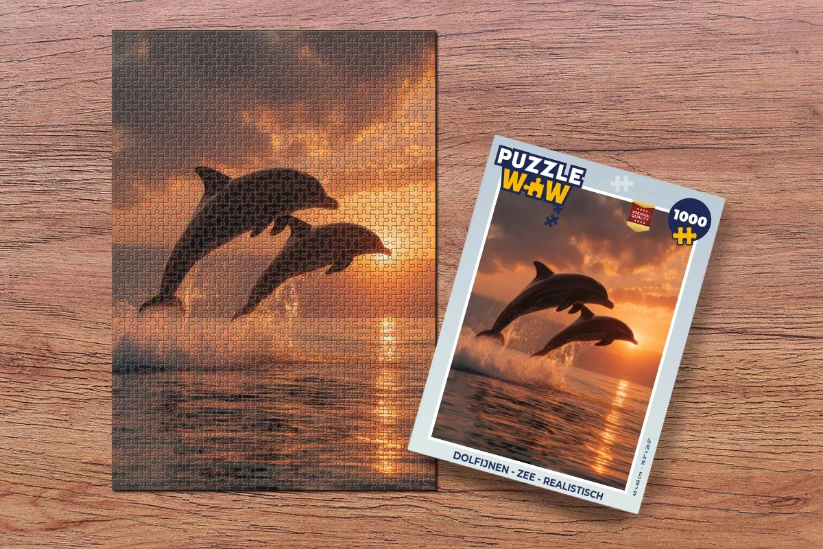 PuzzleWow Dolfijnen Zee Realistische Puzzel 1000 Stuks