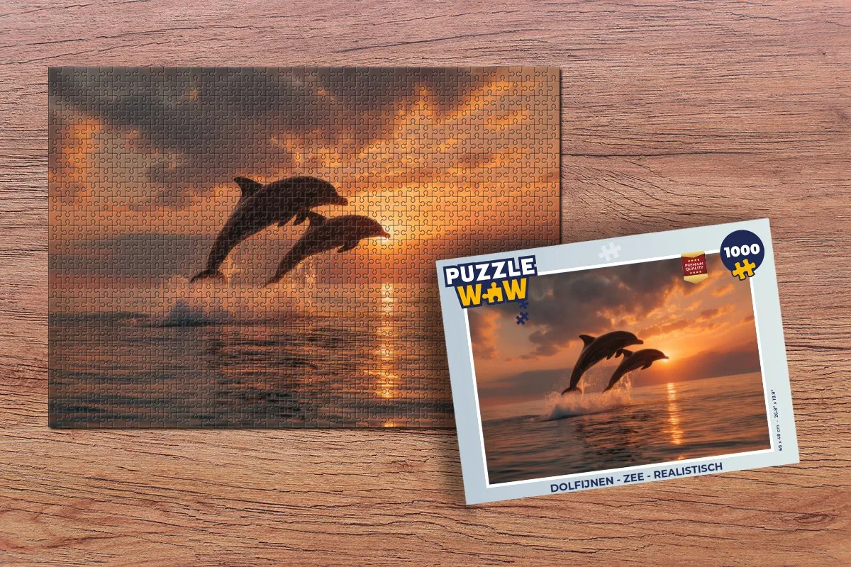 PuzzleWow Dolfijnen Zee Realistische Puzzel 1000 Stuks