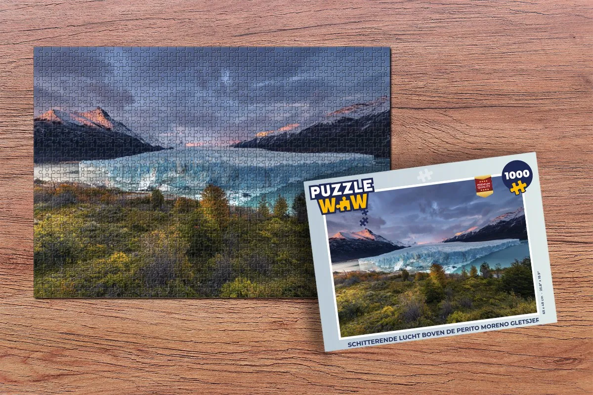 PuzzleWow Legpuzzel Schitterende lucht Perito Moreno 1000 Stuks - Multicolor