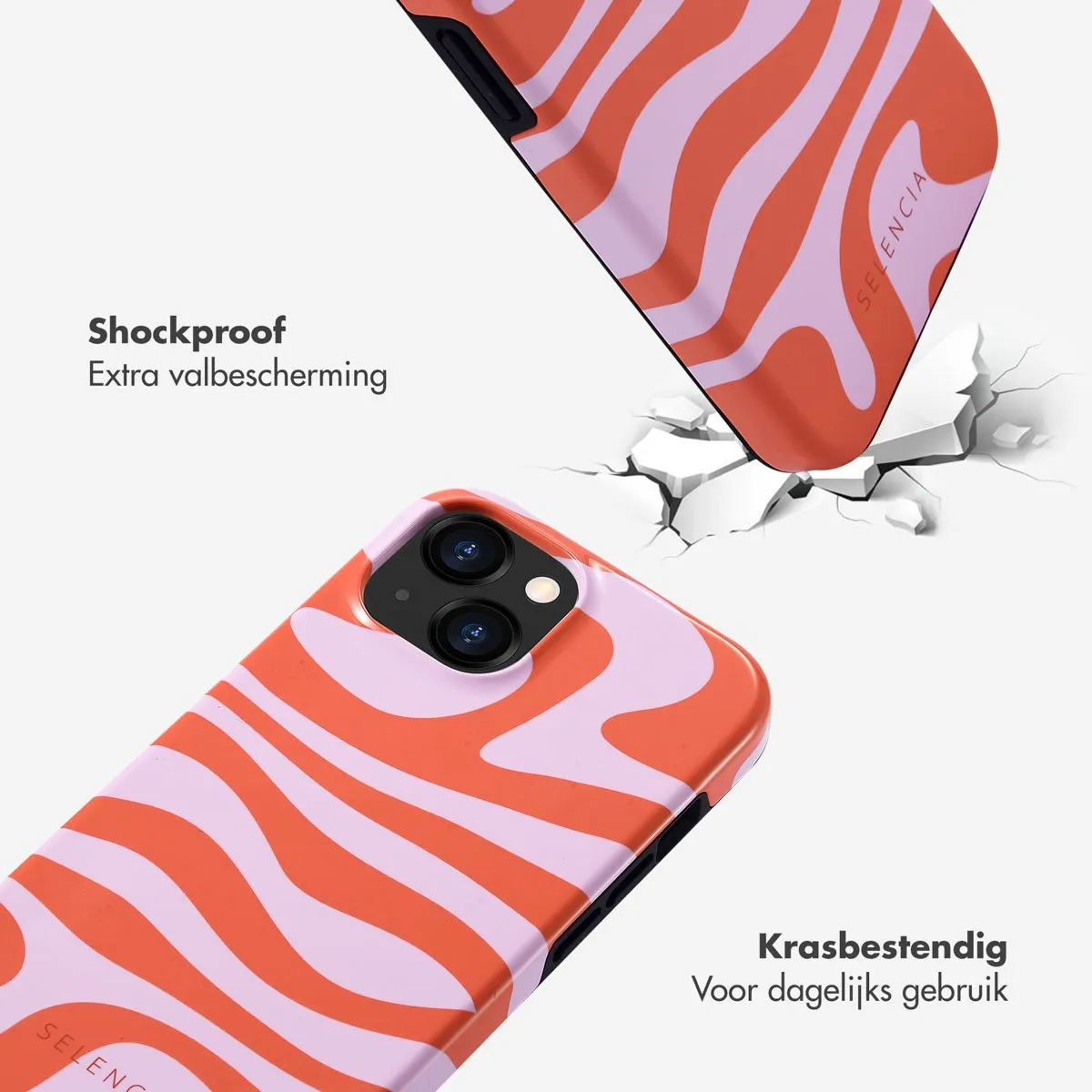 Selencia Hoesje iPhone 15 Dream Swirl Pink