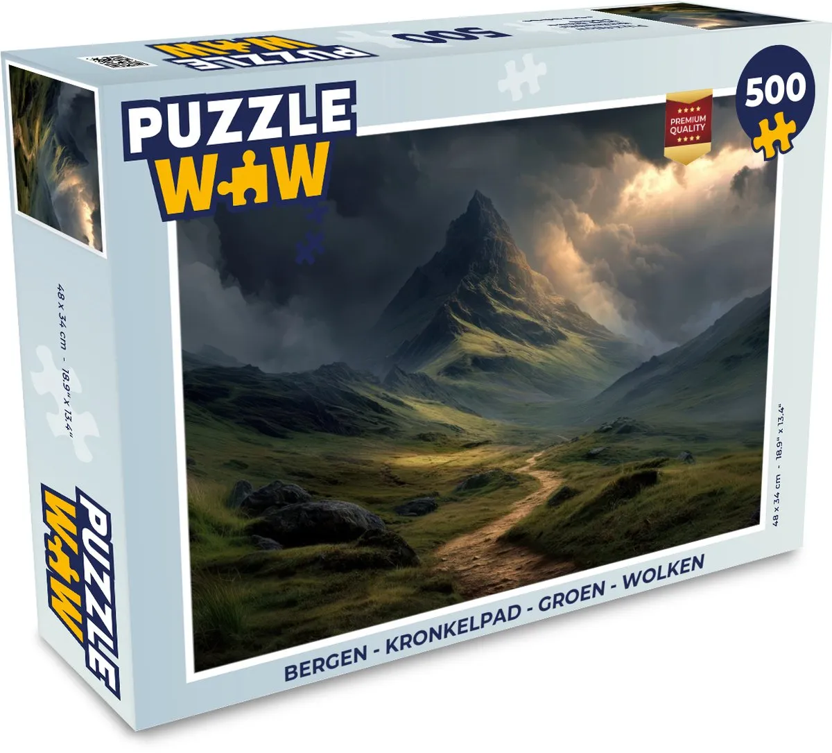 PuzzleWow Bergen Kronkelpad Legpuzzel 500 Stuks - Groen
