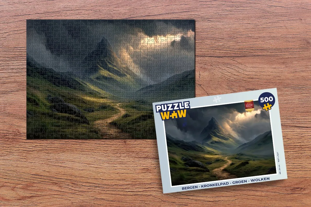 PuzzleWow Bergen Kronkelpad Legpuzzel 500 Stuks - Groen