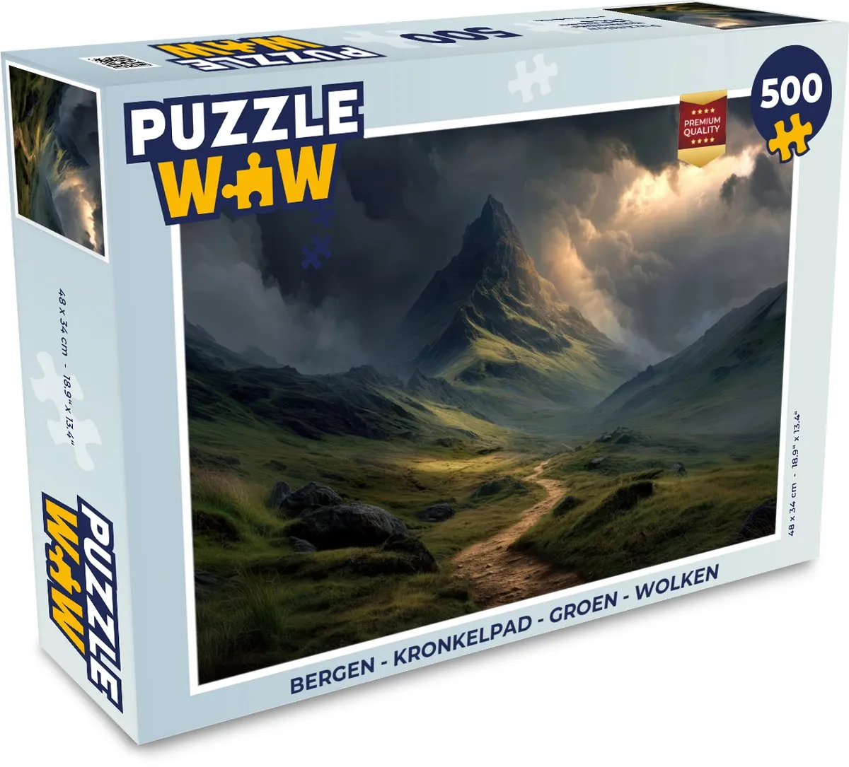 PuzzleWow Bergen Kronkelpad Legpuzzel 500 Stuks - Groen