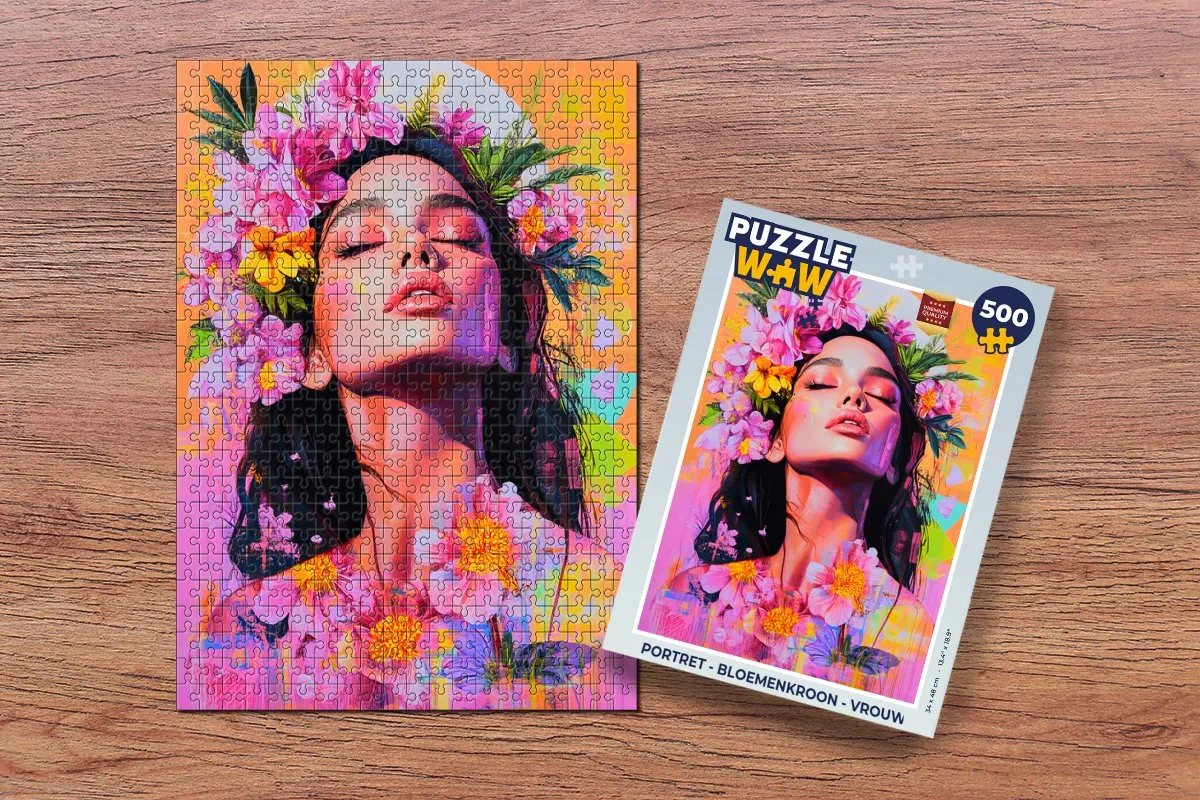 PuzzleWow Portret Bloemenkroon Legpuzzel 500 Stuks - MPN 8721374600109