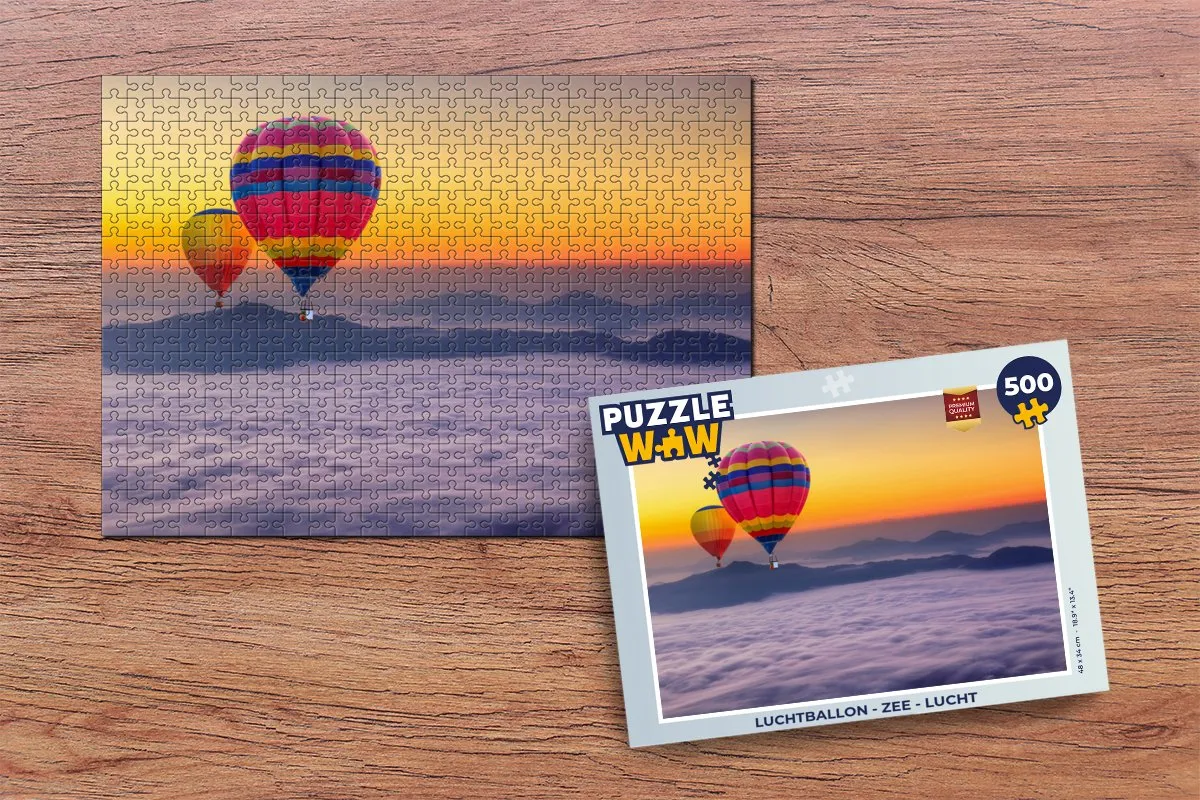 PuzzleWow Luchtballon Zee Legpuzzel 500 Stuks - Multicolor