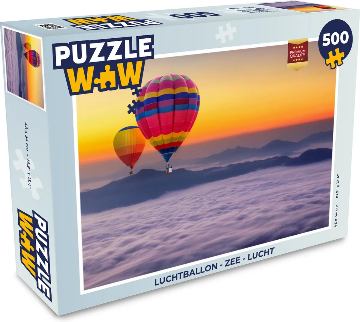 PuzzleWow Luchtballon Zee Legpuzzel 500 Stuks