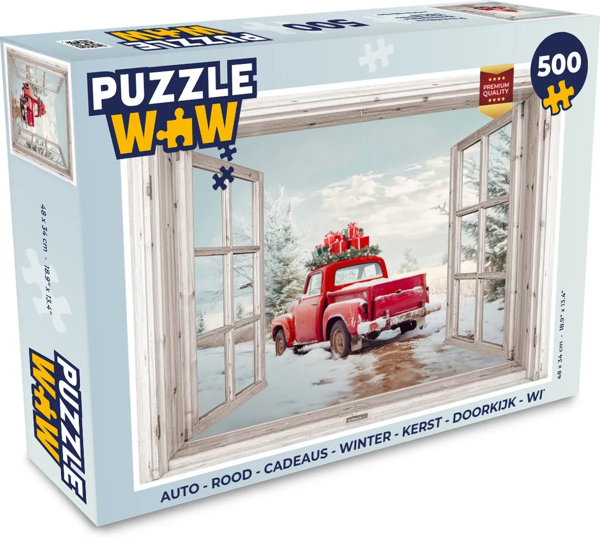 PuzzleWow Kerst Auto Legpuzzel 500 Stuks