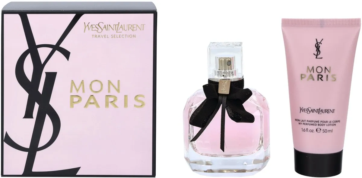 Yves Saint Laurent Mon Paris Giftset - 50 ml eau de parfum spray + 50 ml bodylotion - cadeauset voor dames