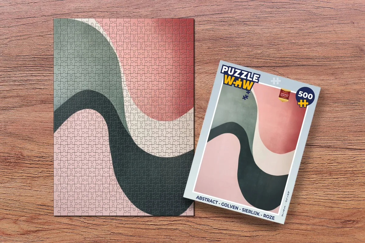 PuzzleWow Abstract Golven Legpuzzel 500 Stuks - Roze