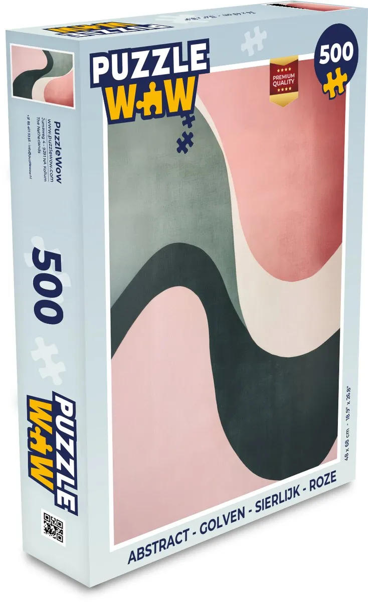 PuzzleWow Abstract Golven Legpuzzel 500 Stuks - Roze