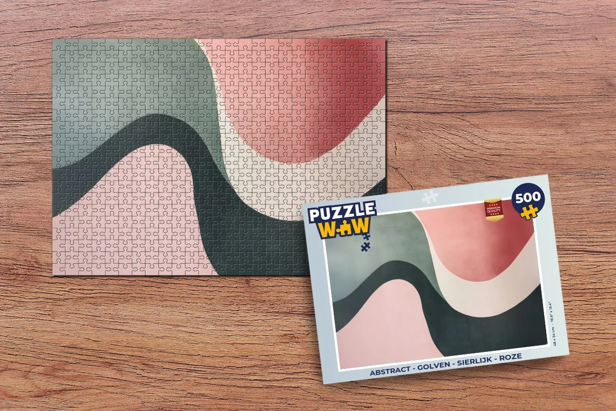PuzzleWow Abstract Golven Legpuzzel 500 Stuks - Roze