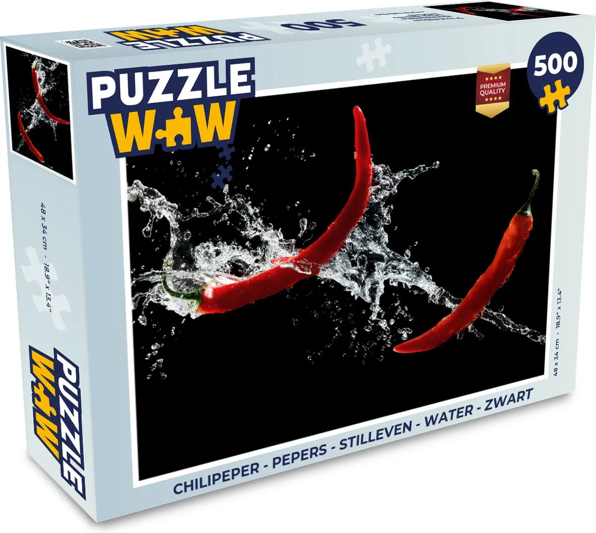 PuzzleWow Chilipeper Stilleven Legpuzzel 500 Stuks - Multicolor