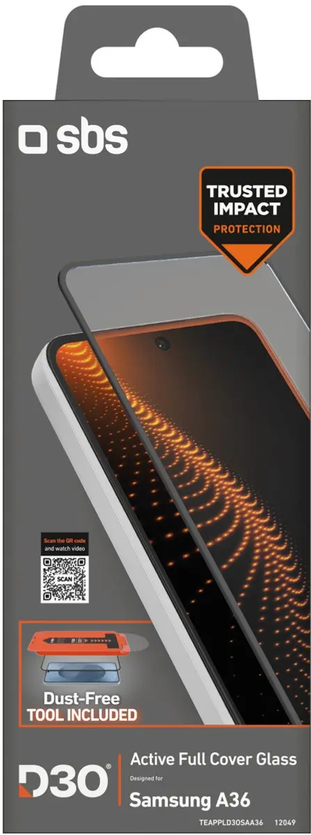 SBS Gehard Glas Beschermfolie Samsung Galaxy A36/A56/S24 FE - Transparant - afbeelding 2 van 6