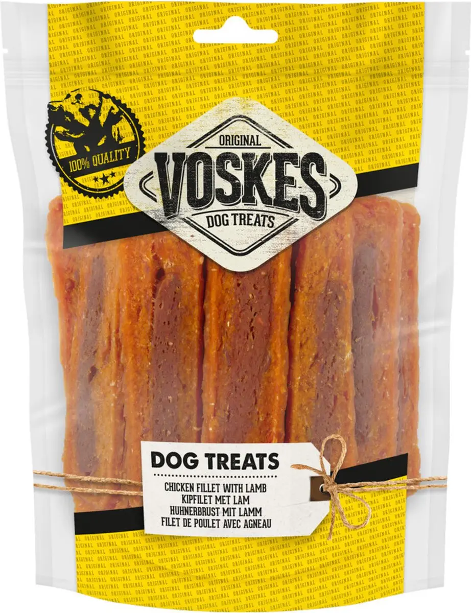 Voskes Hondensnacks Kip Filet Lam - 10x400g