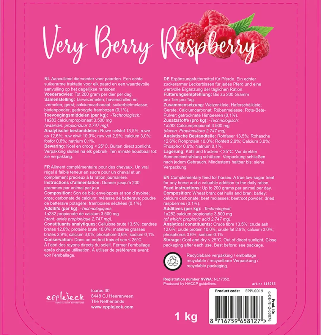 Epplejeck Paardensnoepjes Epplejeck Ejvery Berry Raspberry