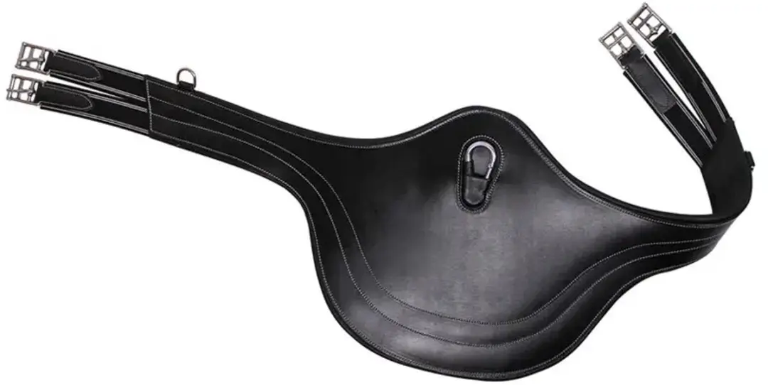 QHP Singel Met Buikflap 125cm - Zwart - afbeelding 6 van 6