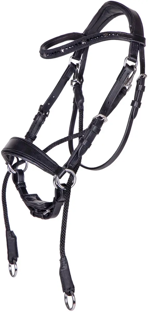 Qhp Bitloos Hoofdstel Qhp Thunderbolt Zwart