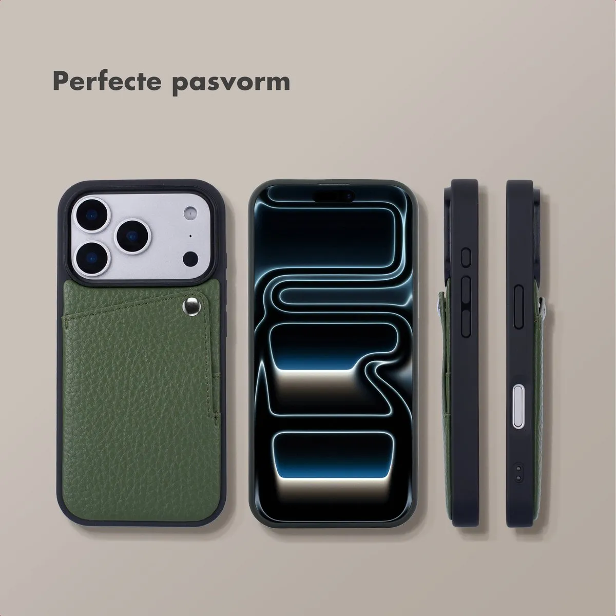 Selencia Hoesje iPhone 17 Pro Max - Sage Green - 2 Pasjes - afbeelding 6 van 6