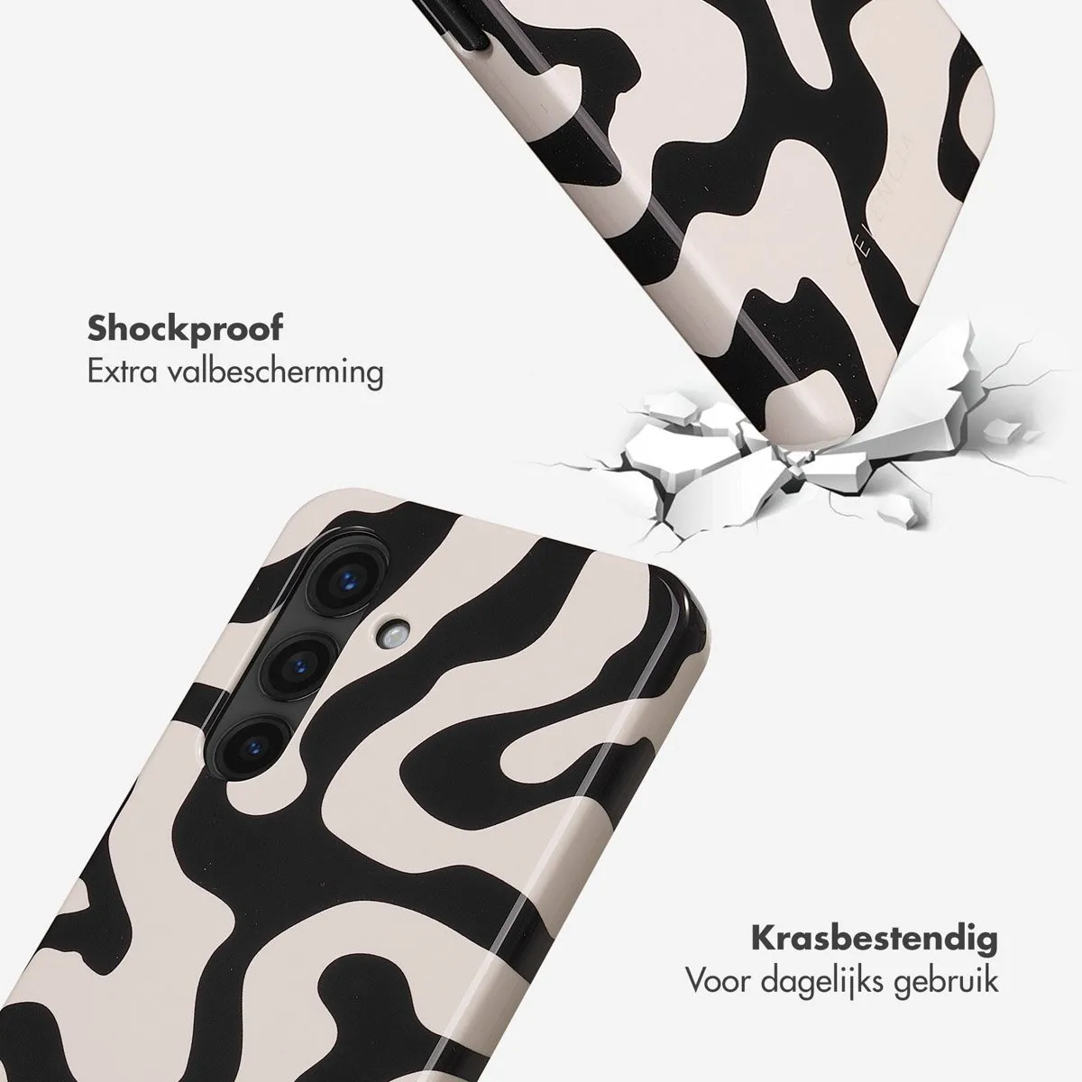 Selencia Hoesje Samsung Galaxy S24 Art Wave Black