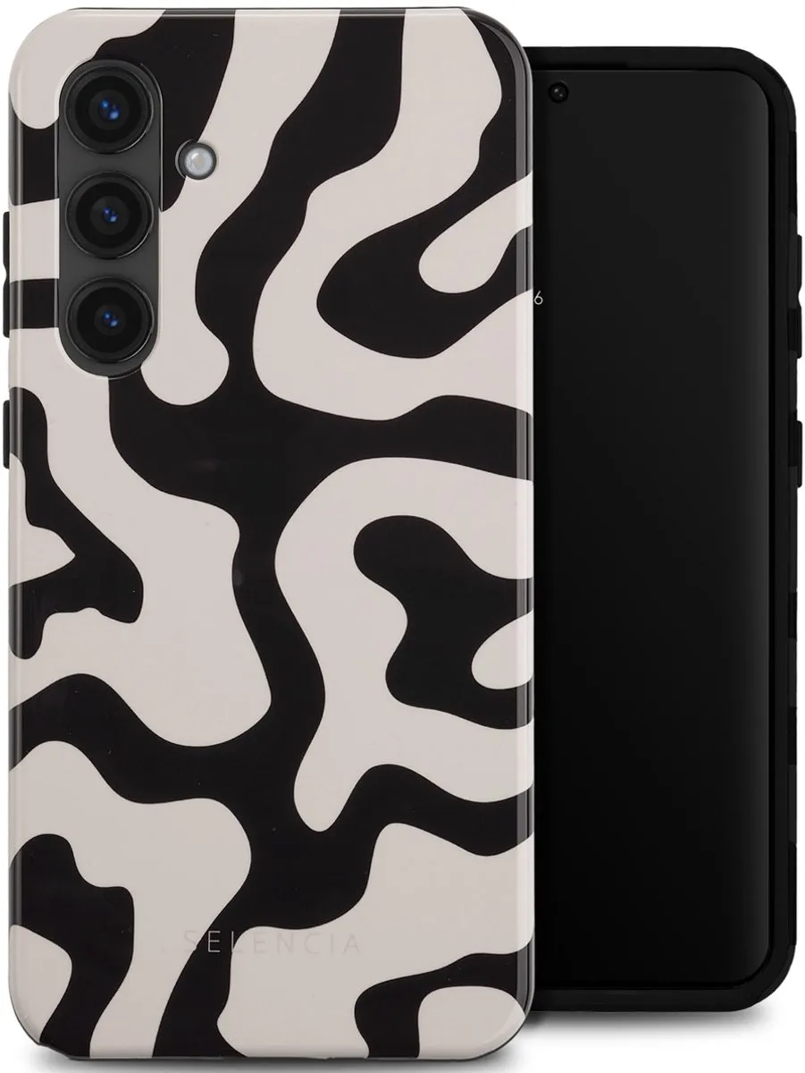 Selencia Hoesje Samsung Galaxy S24 Art Wave Black