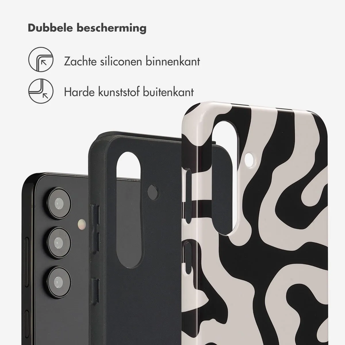 Selencia Hoesje Samsung Galaxy S24 Art Wave Black