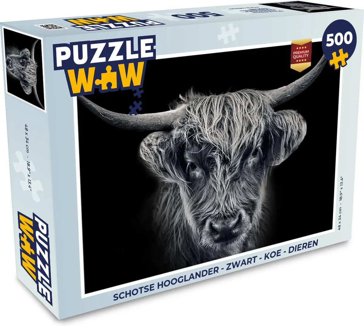 PuzzleWow Schotse Hooglander Legpuzzel 500 Stuks - Multicolor