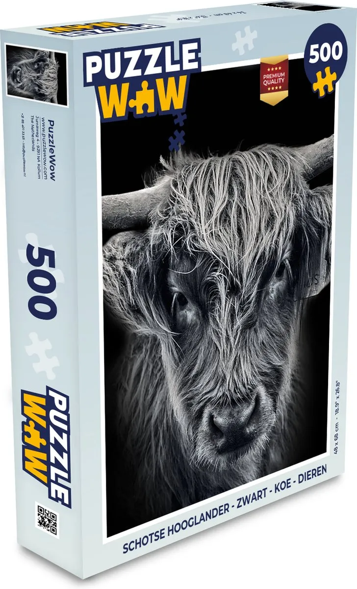 PuzzleWow Schotse Hooglander Legpuzzel 500 Stuks - Multicolor