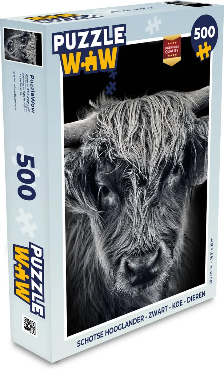 PuzzleWow Schotse Hooglander Legpuzzel 500 Stuks - Multicolor